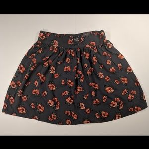 Hollister Black Floral Skirt NWT
